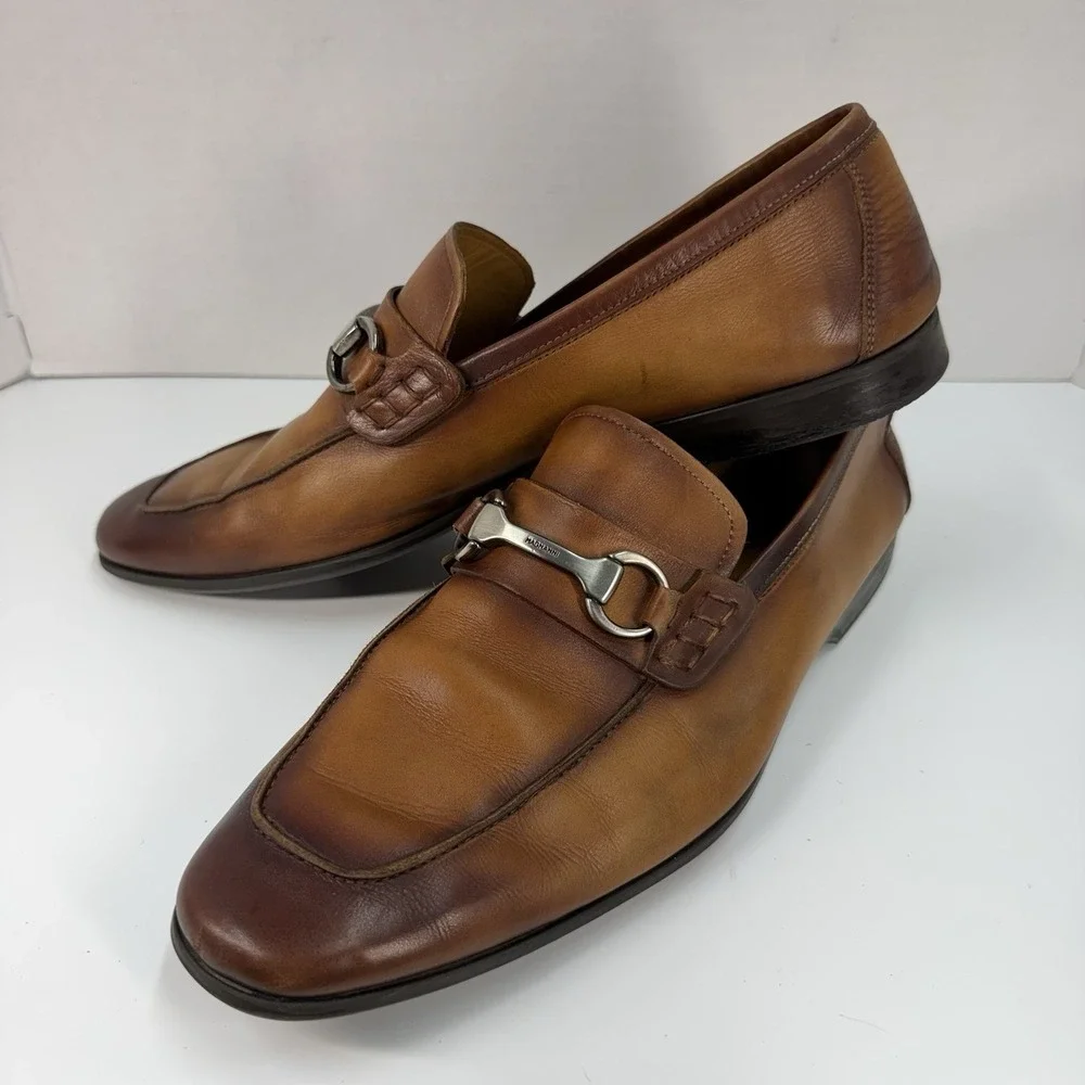 Magnanni Rafa II Bit Mens Loafer Size 9 Brown Cognac Cuero Leather Made In Spain